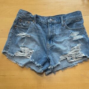 Aeropostale Ripped Blue Jean Shorts